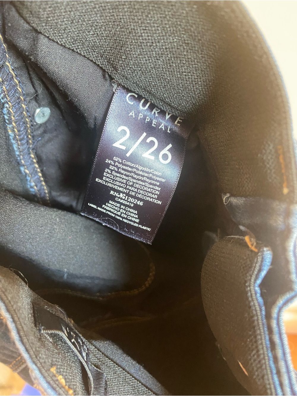 Curve Appeal Dark Blue Skinny Jeans – Stretch High-Rise Fit - Picture 4 of 4